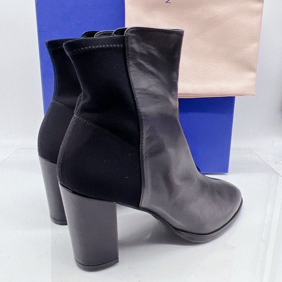 Stuart Weitzman Harper 80 Womens Pointed Toe Heeled Bootie Black Leather US 9 B - Picture 3 of 10